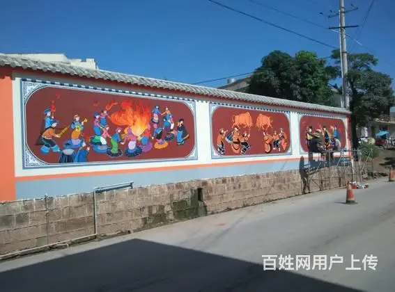 昆明彝族文化彩绘彝族撒梅支系墙绘墙画石林彝族彩绘 - 图片 11
