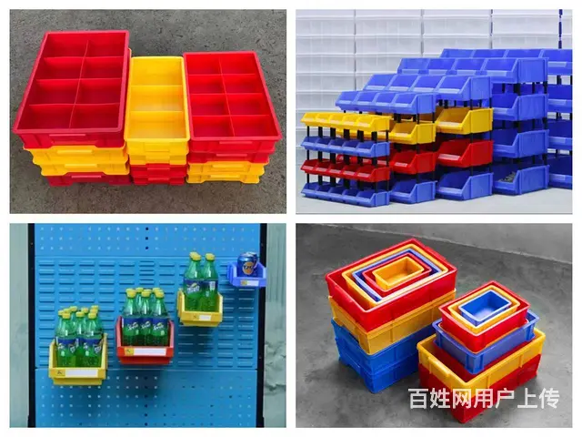 塑料折叠箱双色错位筐斜插箱零件盒分格箱周转箱EU箱 - 图片 3