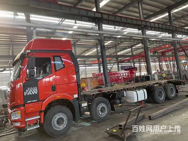 国六解放前四后八拖板车 挖机平板车 载重能力强 - 图片 9