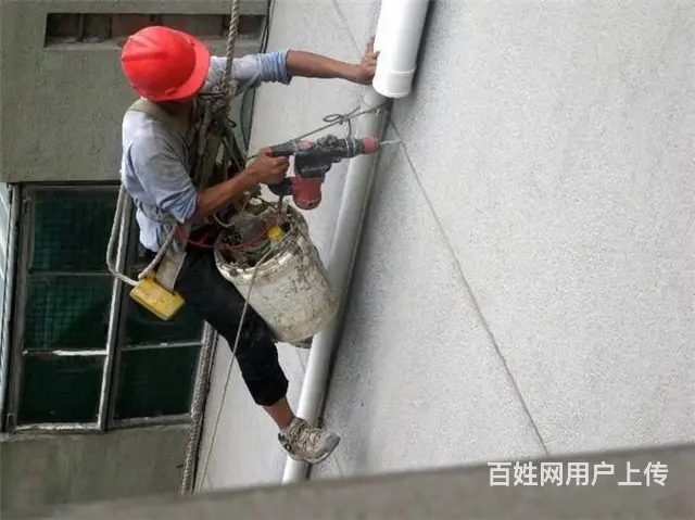 白云区龙归外墙雨水管安装加固蜘蛛人持证上岗 - 图片