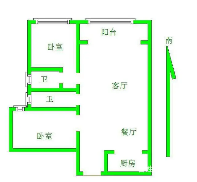 泉舜绿都塞纳春天 普通住宅 精装修两室家具家电齐全 看房方便 - 图片 9