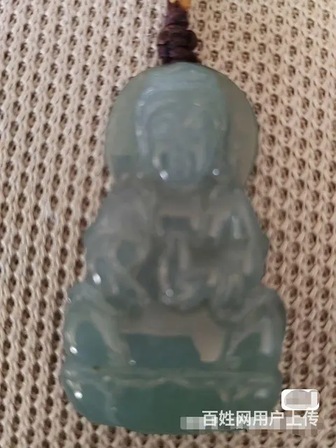 和田玉青色观音菩萨吊坠.大吉大利，保佑平安 - 图片 9