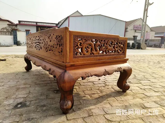爆款，经典明式做工花梨木罗汉床二件套，围板为整板雕 - 图片 2