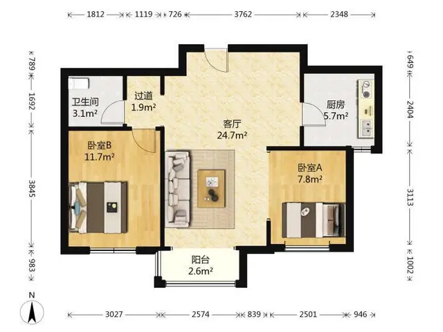 景芳新五区两室一厅景芳地铁口顺福天虹钱江新城采荷大厦邵逸夫 - 图片 11