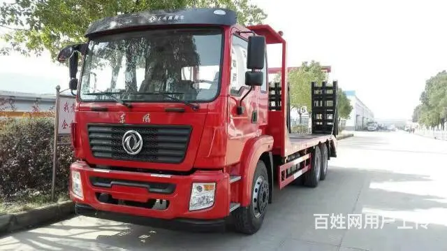 后八轮挖机平板车，东风平板车厂家销售 - 图片 1