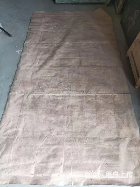 晚清 民间画家画的 精品纯手绘老粗布五彩描金 太 - 图片 5