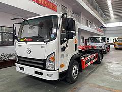 国六大运蓝牌8方勾臂垃圾车 车厢可卸式垃圾车包上户
