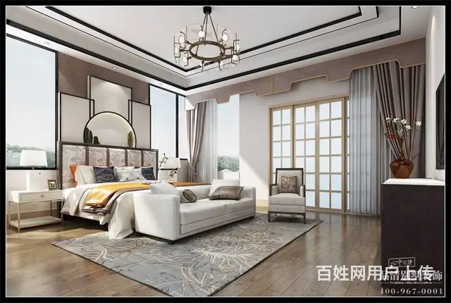 常州别墅装修：新中式风格350平米 - 图片 6