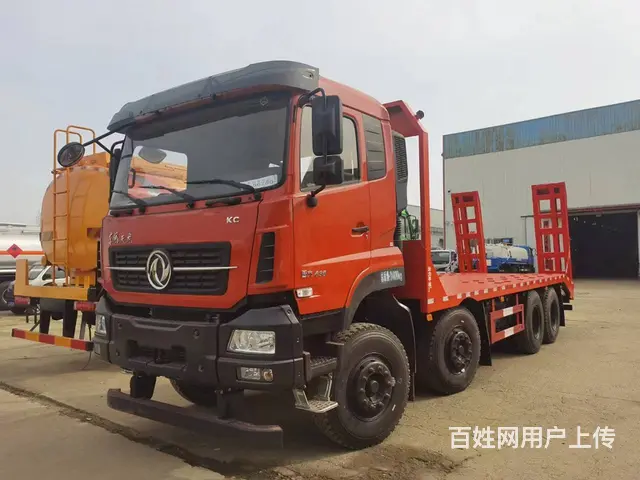 东风天龙平板运输车 可拖360大挖机 - 图片 5