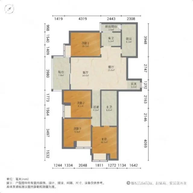 香山郦居4室房龄新双卫生间 商品住宅 近医院 精装可拎包入住 - 图片 12