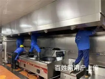 昆山市巴城酒店单位食堂油烟机清洗 油烟管道清洗 - 图片 3