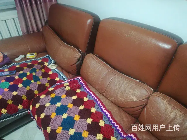 真皮沙发一套 - 图片 1