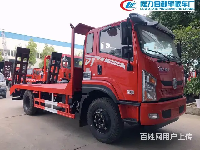 国六东风华神T3挖机平板拖车5米2挖机拖车多少钱 - 图片 8