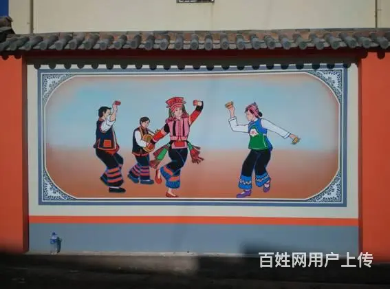 昆明彝族文化彩绘彝族撒梅支系墙绘墙画石林彝族彩绘 - 图片 7