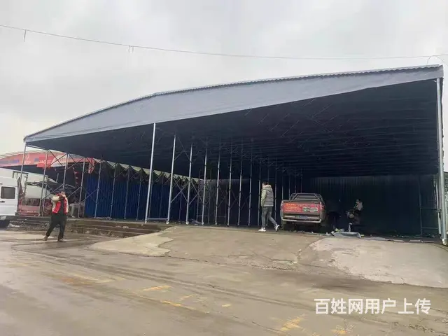 移动仓库推拉棚雨棚活动蓬大排档帐篷户外伸缩篮球 - 图片 1