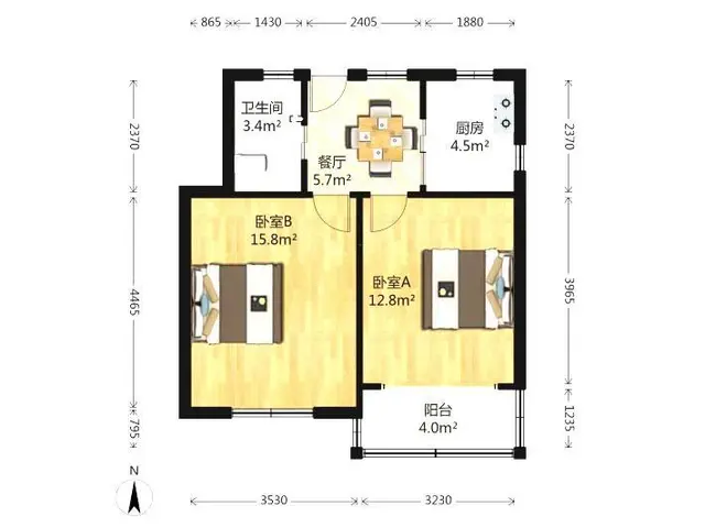 朝阳街日报社口腔医院附近 双南卧室4楼 配套全 - 图片 7