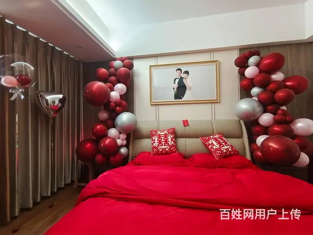 揭阳自建房婚房布置 婚宴布置 婚房装扮气球 - 图片 1