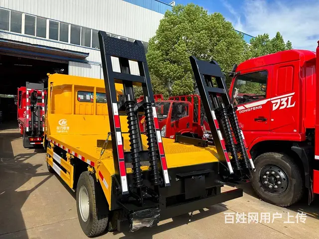 重汽平板车蓝牌黄牌单桥60 75 120钩机拖板车 - 图片 11