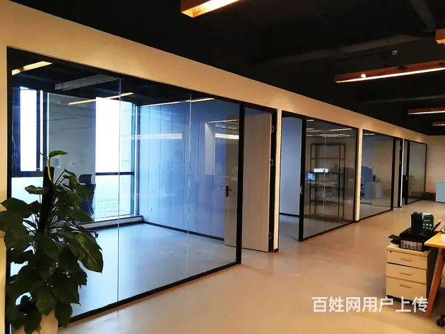 办公室铝合金玻璃高隔墙双玻百叶隔断单玻隔断 - 图片 2