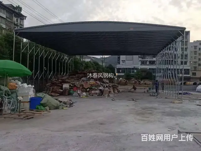 自贡羽毛球场电动雨棚 伸缩式工地帐篷 大型推拉篷 - 图片 9