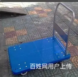 快递搬运车折叠塑料手推车铁板车双层拉货车乌龟车笼车 - 图片 3