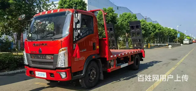辽源蓝牌小挖机平板拖车 80/90挖机平板拖车包上牌 - 图片 3