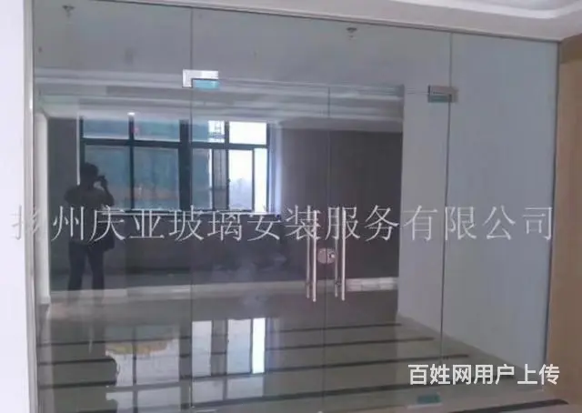 测量定做安装办公楼玻璃隔断、玻璃门、感应门【庆亚】 - 图片 12