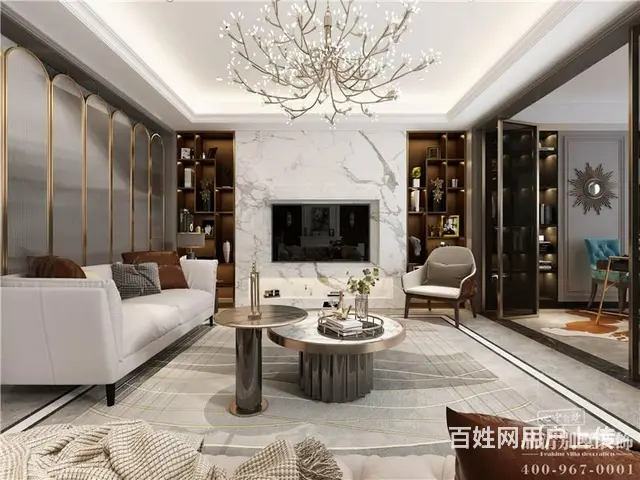 美式轻奢风格460平米别墅装修案例 - 图片 8