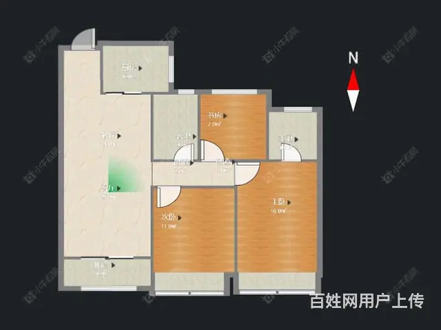 绿都万和城六区毛坯三室两厅两卫中间楼层三开间朝南有钥匙随时看 - 图片 10