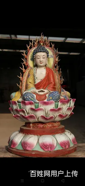 民国时期“曾龍昇造”三面佛！此佛像形态庄严肃穆，安 - 图片 2