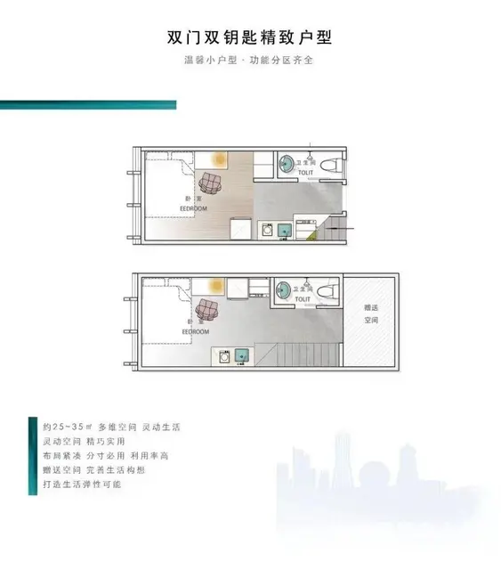 滨江中医药大学旁双地铁口总价25万平层精装公寓 - 图片 8