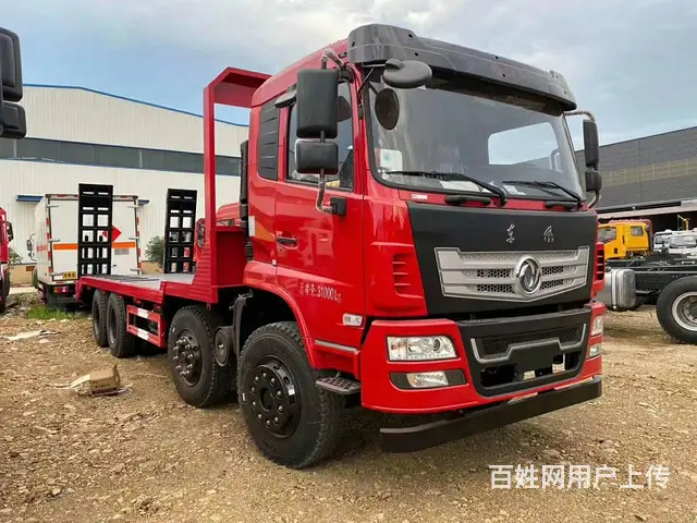 拉6-35吨挖掘机平板拖车东风单桥后八轮板车可选 - 图片 1