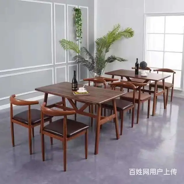 奶茶店吧台桌椅，汉堡店桌椅，高档快餐桌椅，餐厅卡座 - 图片 5