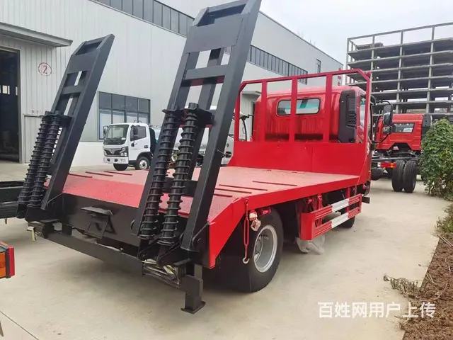 蓝牌黄牌重汽王牌平板车 拖小挖机拖车报价图片 - 图片 3