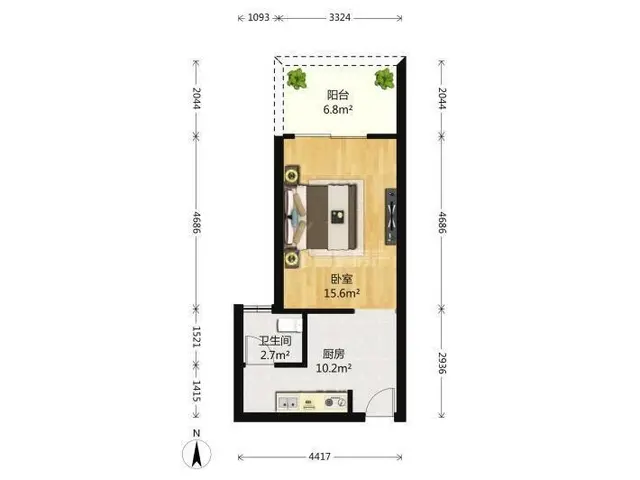 禾祥西路北禾祥46平上班族的 - 图片 8