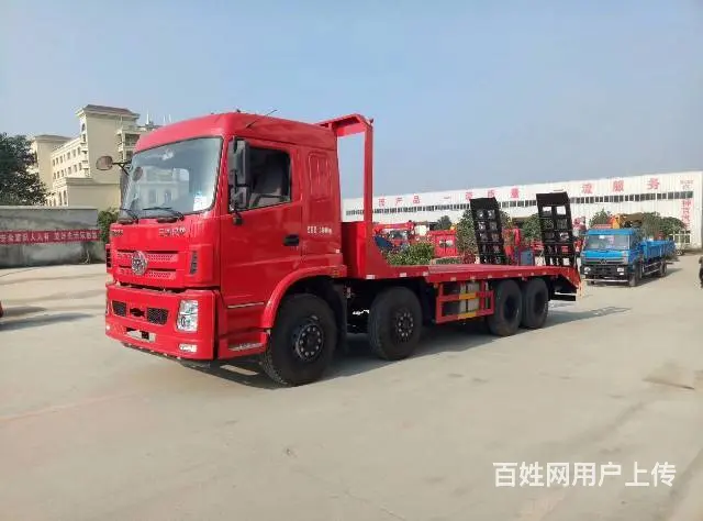 拉挖机的蓝牌平板车后八轮平板前四后八平板车 - 图片 2