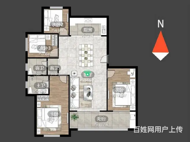 捡漏急售万达地铁口花园洋房一手直签采光刺眼金麟府4室2卫 - 图片 11
