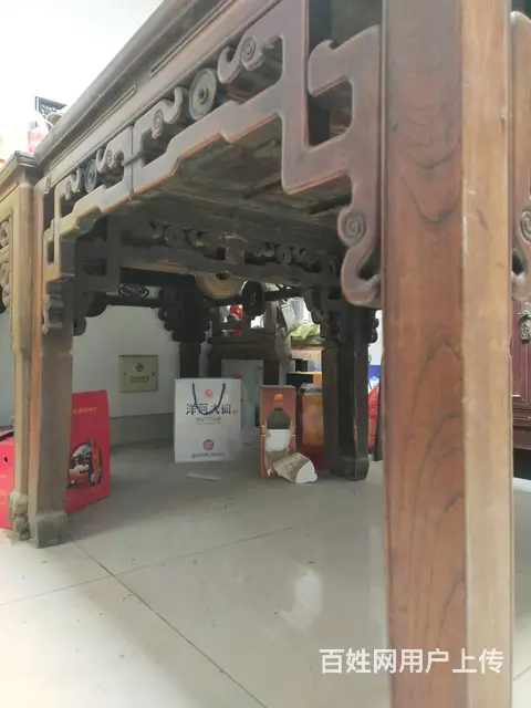 苏州处理家中收藏的明清和民国老古董家具榉木八仙桌子 - 图片 4