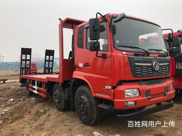 国六排放平板车 东风天锦小三轴可拉200挖机拖板车 - 图片 2