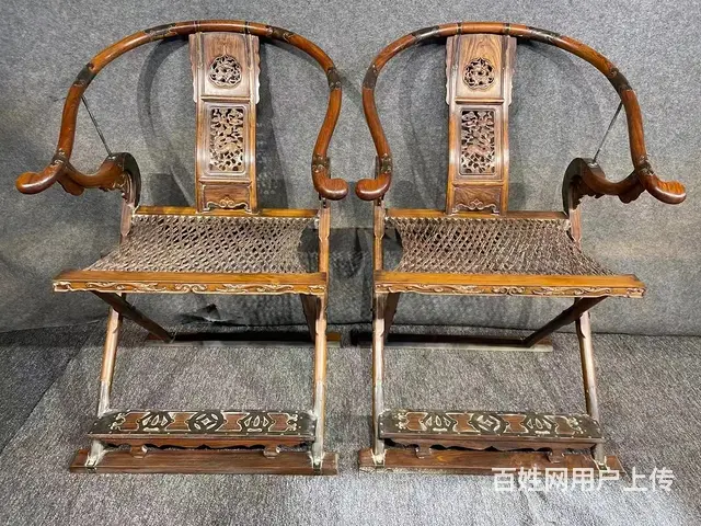 明清家具海南黄花梨交椅 - 图片 1