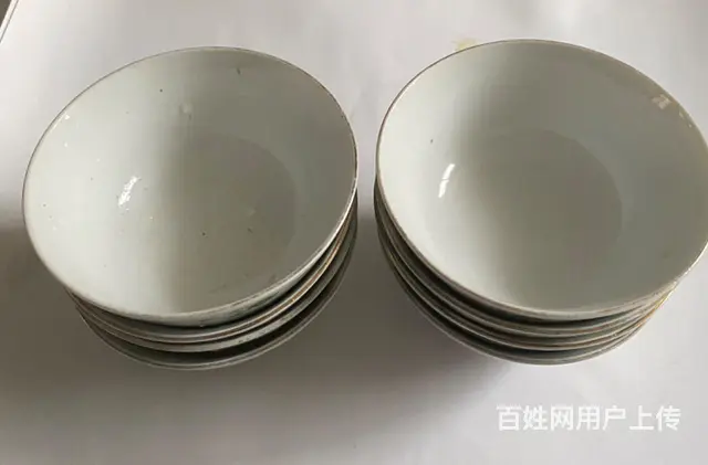 【搞定了！】低价出售8只7、80年代金边绿花瓷饭碗 - 图片 2
