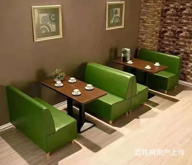 奶茶店吧台桌椅，汉堡店桌椅，高档快餐桌椅，餐厅卡座 - 图片 10