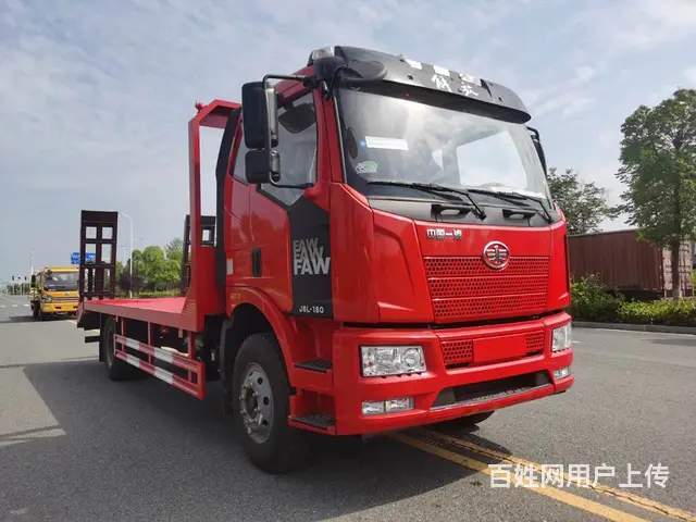 板长6.4米解放J6单桥平板车 拖155中型挖掘机 - 图片 1