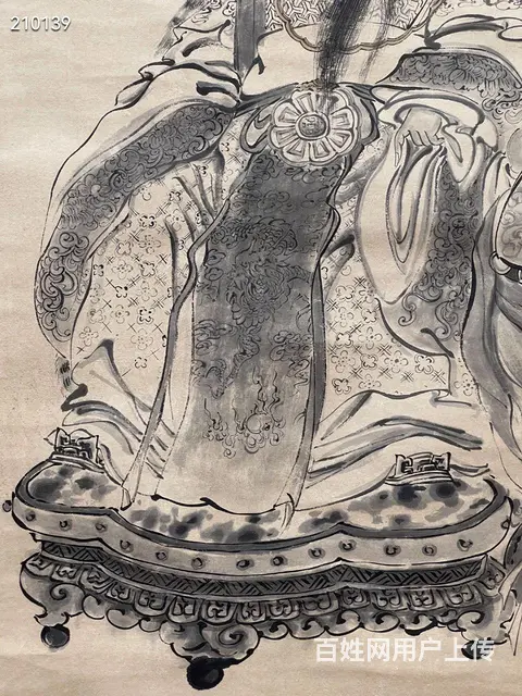 任薰 文昌帝君像 纸本立轴 画芯尺寸：132*64 - 图片 4
