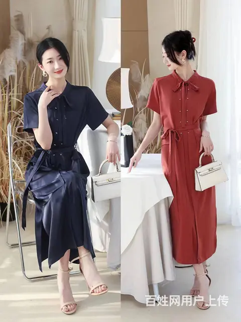 芭奴曼妃夏季醋酸连衣裙女装品牌折扣服装尾货 - 图片 4