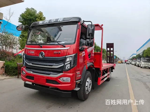 重载好转弯东风华神平板车拉150以下挖机专用拖板车 - 图片 1