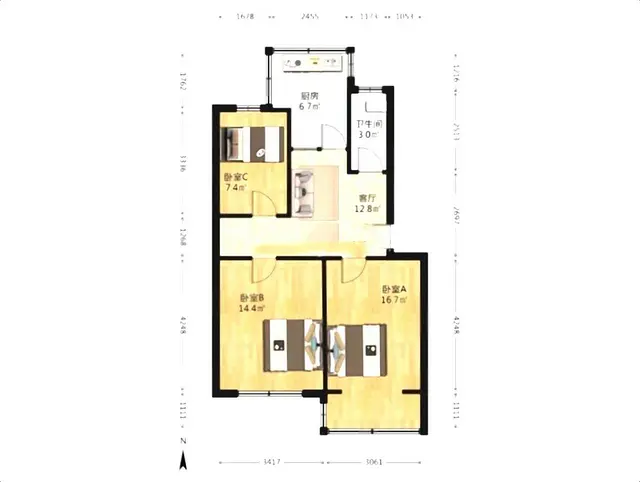 华茂小区 桃花街 口腔医院 附近 3室 配套全 - 图片 8