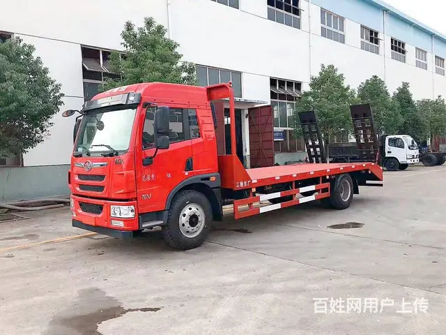 解放龙V平板车拉15吨挖机首选厂家直销现车充足 - 图片 1