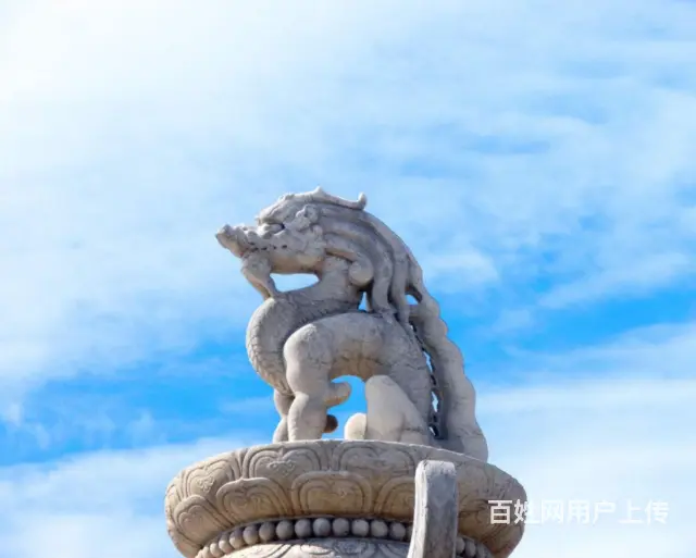 石雕华表#汉白玉盘龙柱#中式摆件 - 图片 2