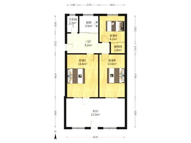 市府小区2室1厅4楼设施全拎包入户 - 图片 7
